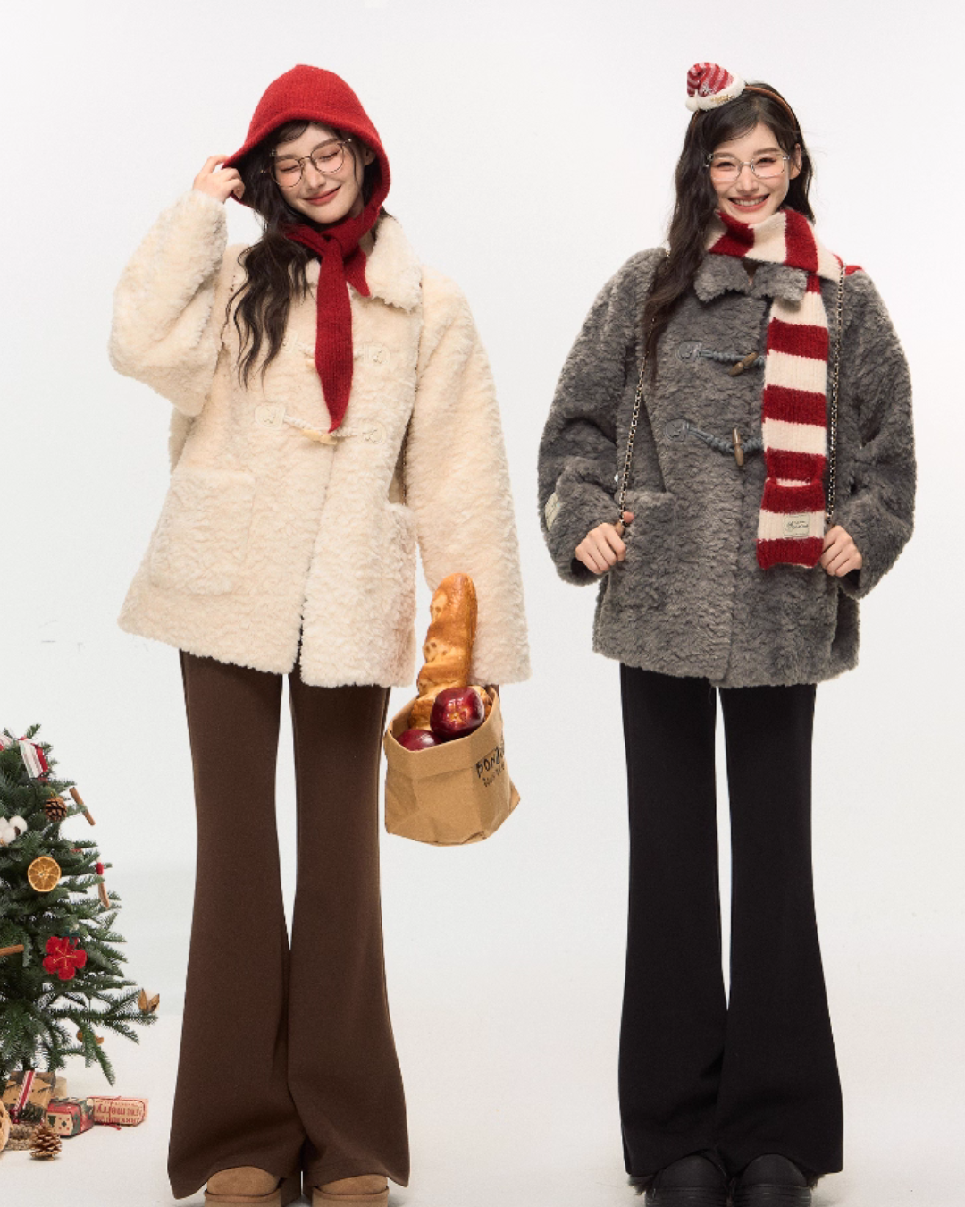 Toggle Fur Coat/Flare Pants ELS0014
