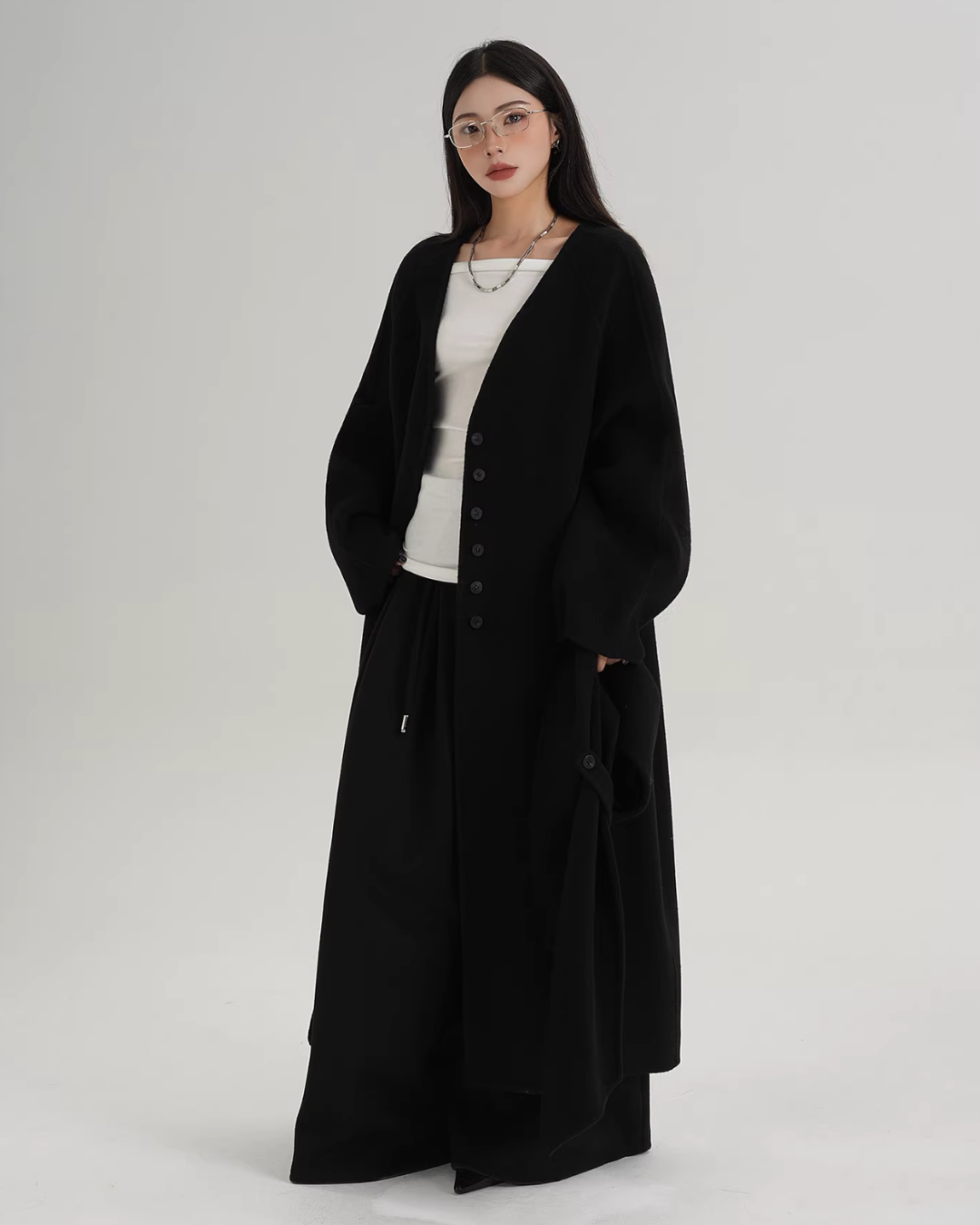 Scarf Long Wool Coat SRS0408