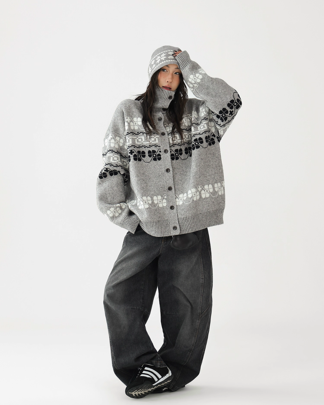 Jacquard High Neck Knit ACS0322