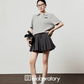 Polo Knit Relax Tops / Stripe Pleated Skirt LLA0490