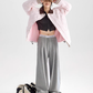 Color Block Collar Down Jacket ICM0108