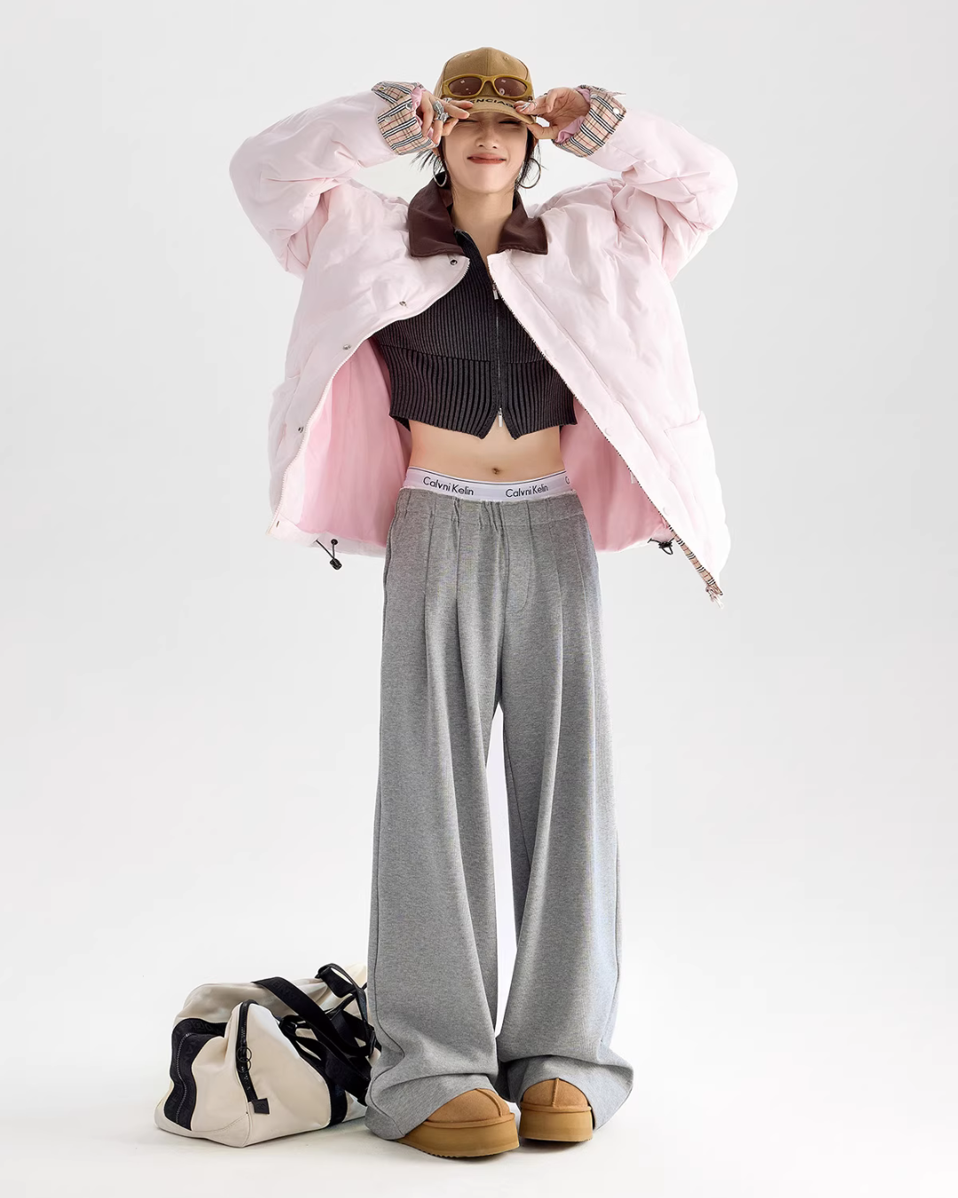 Color Block Collar Down Jacket ICM0108