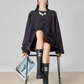 Black Rhinestone Sweatshirt Dress FER0068