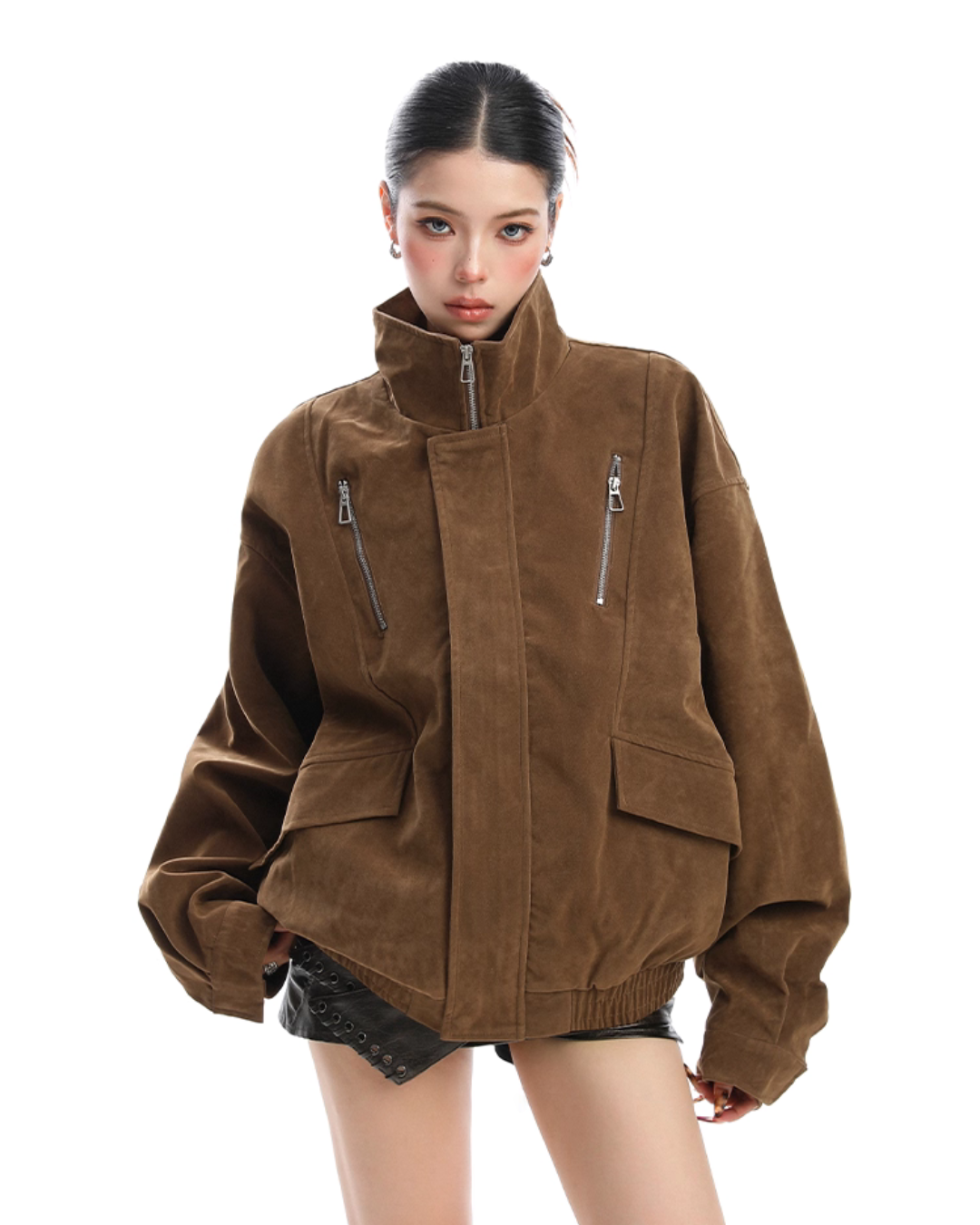Stand Collar Suede Work Jacket BGS0021