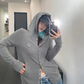 Snap Button Hooded Cardigan YLS1039