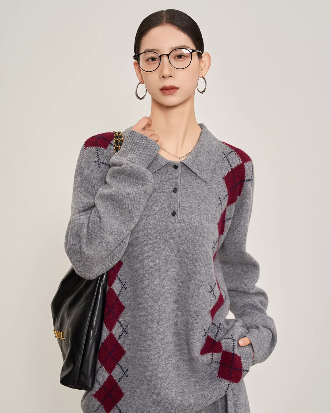 Argyle Knit Tops / Knit Mini Skirt SUY0028