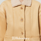 Boa Collar Jacket/Brown Pleated Skirt LLA0555
