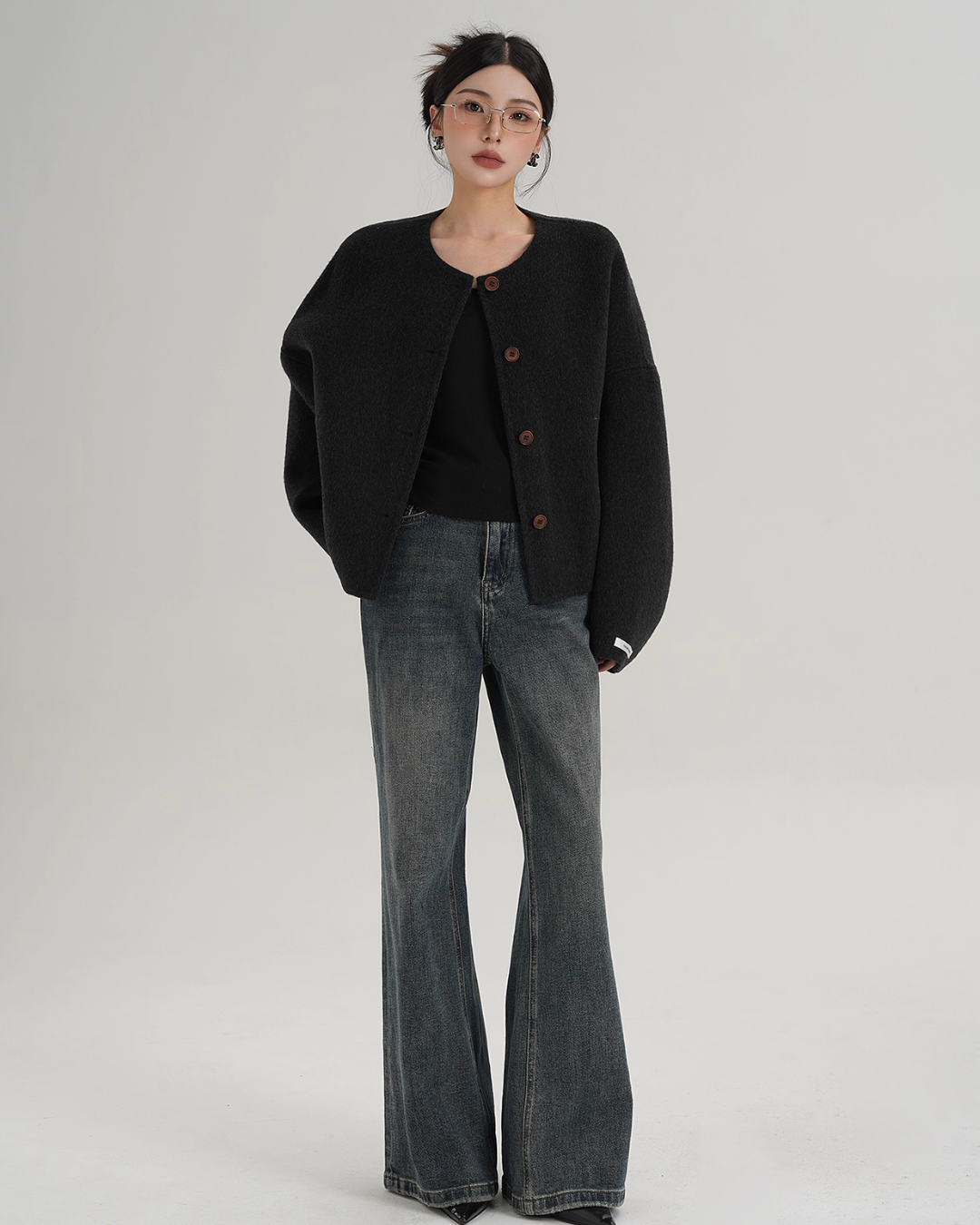 Crew Neck Knit Cardigan SRS0369