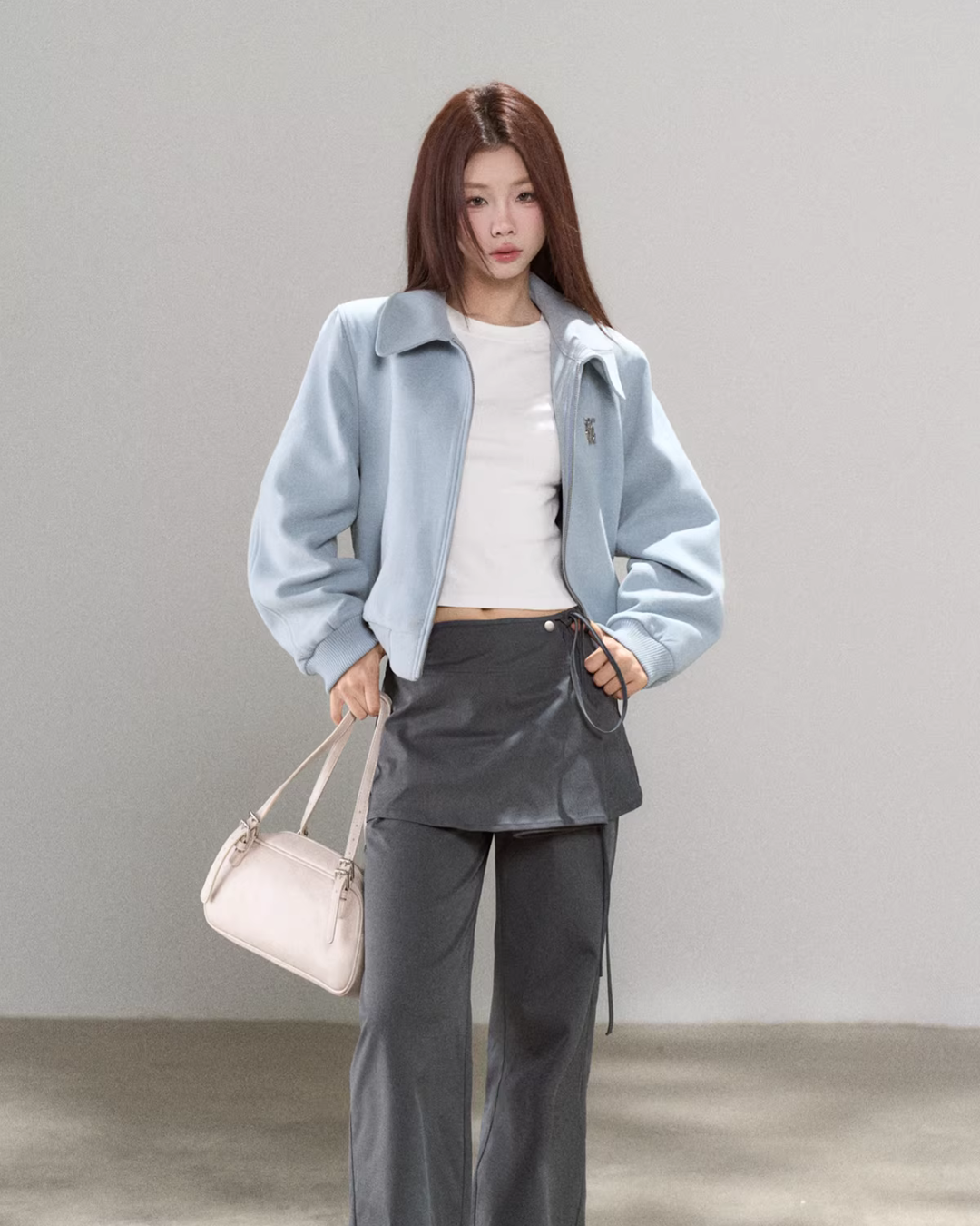 Casual Loose Short Jacket/Crew Neck Short-Sleeve T-Shirt WDB0028