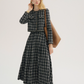 Plaid Tweed Jacket & Tweed Long Skirt SNT0010