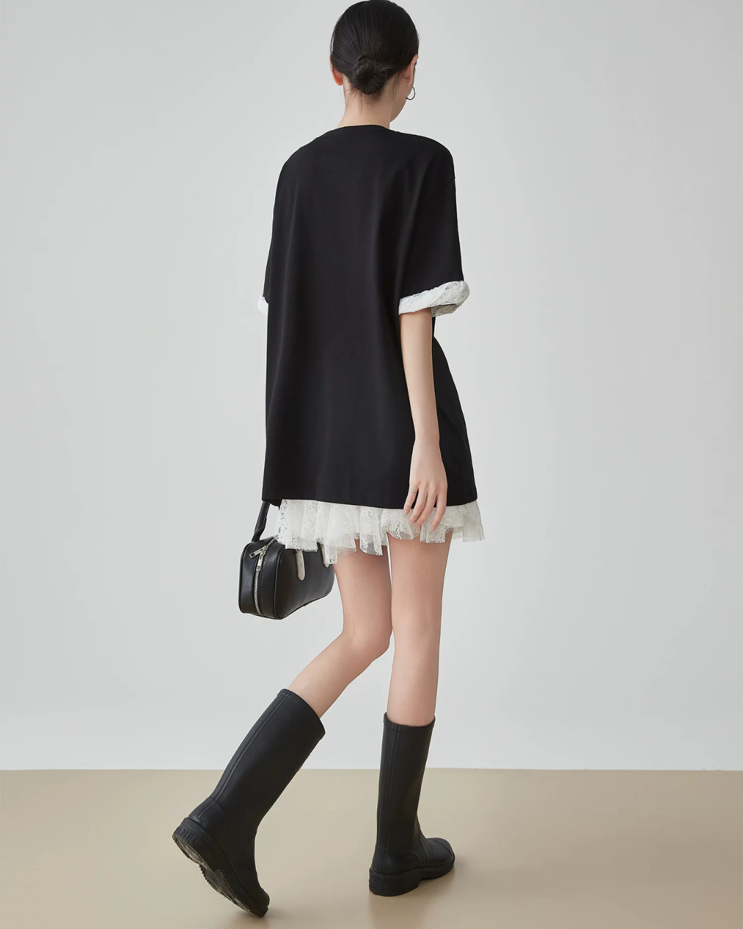 Sleeve Frill Color-Block Pullover FER0160