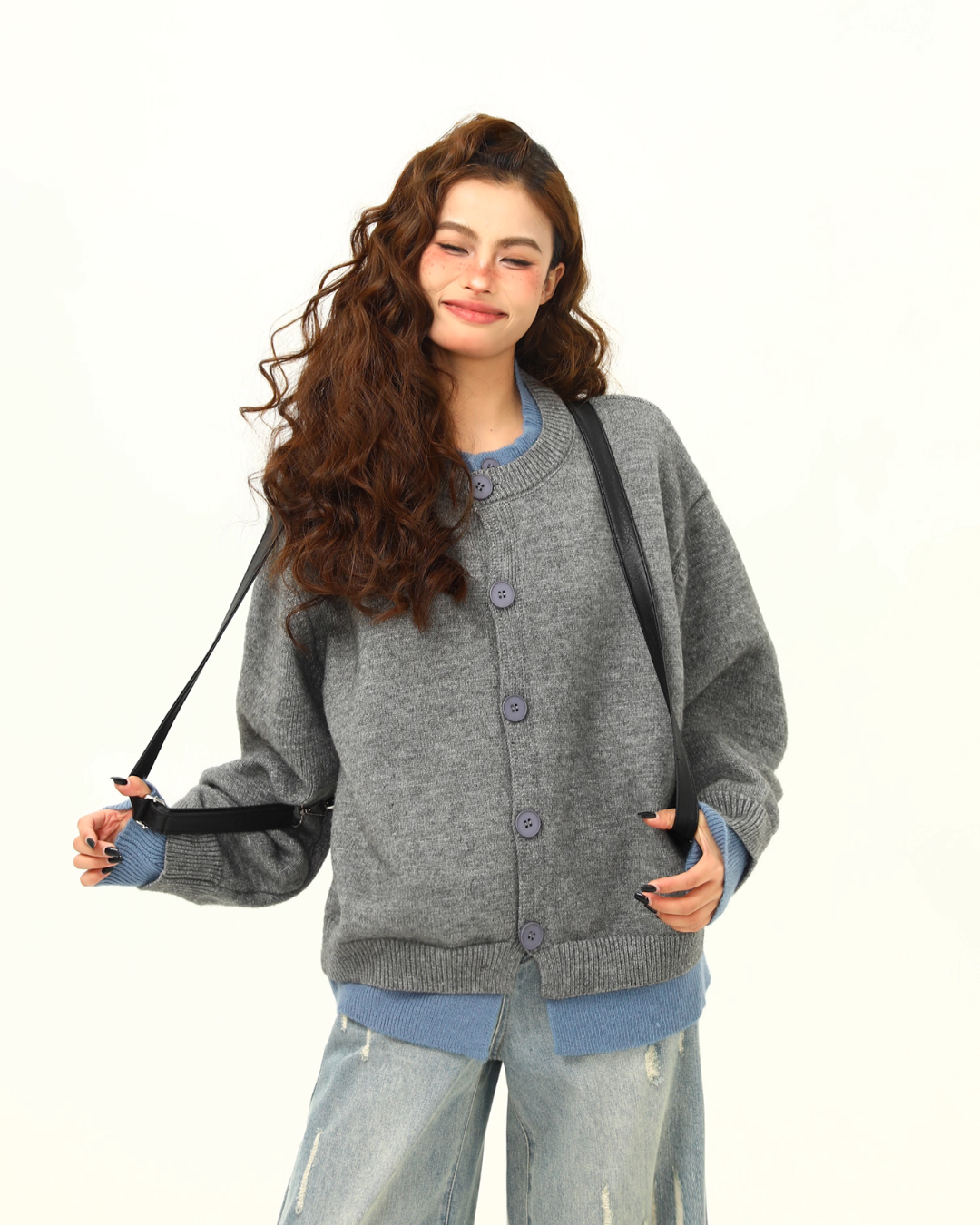 Round Neck Knit Cardigan WDZ0035