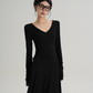 V-Neck Slim Long Sleeve Dress SRS0333