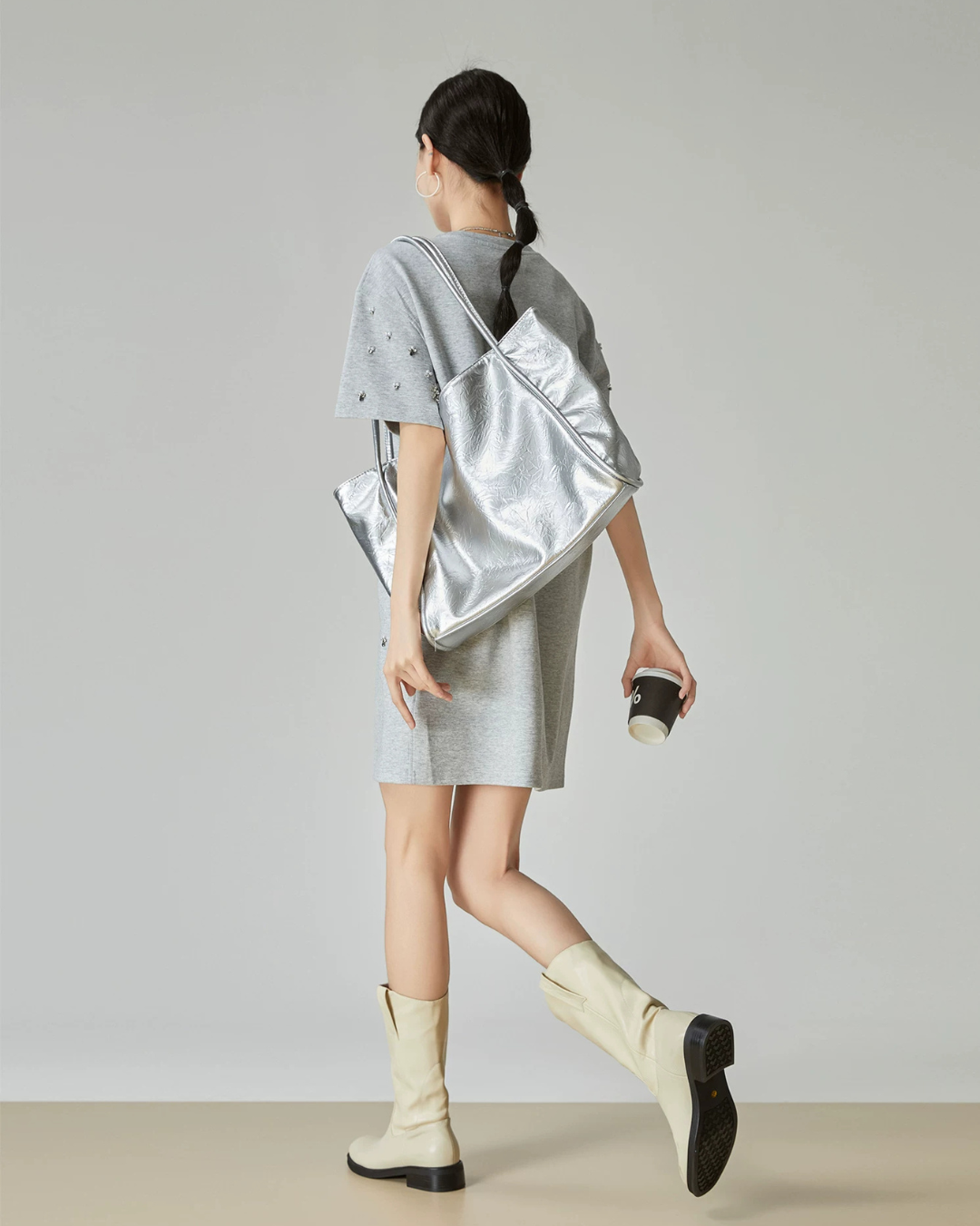 Rhinestone T-shirt Dress FER0124