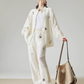 Rose Embroidered Long-Sleeve Shirt / Wide Pants FER0101