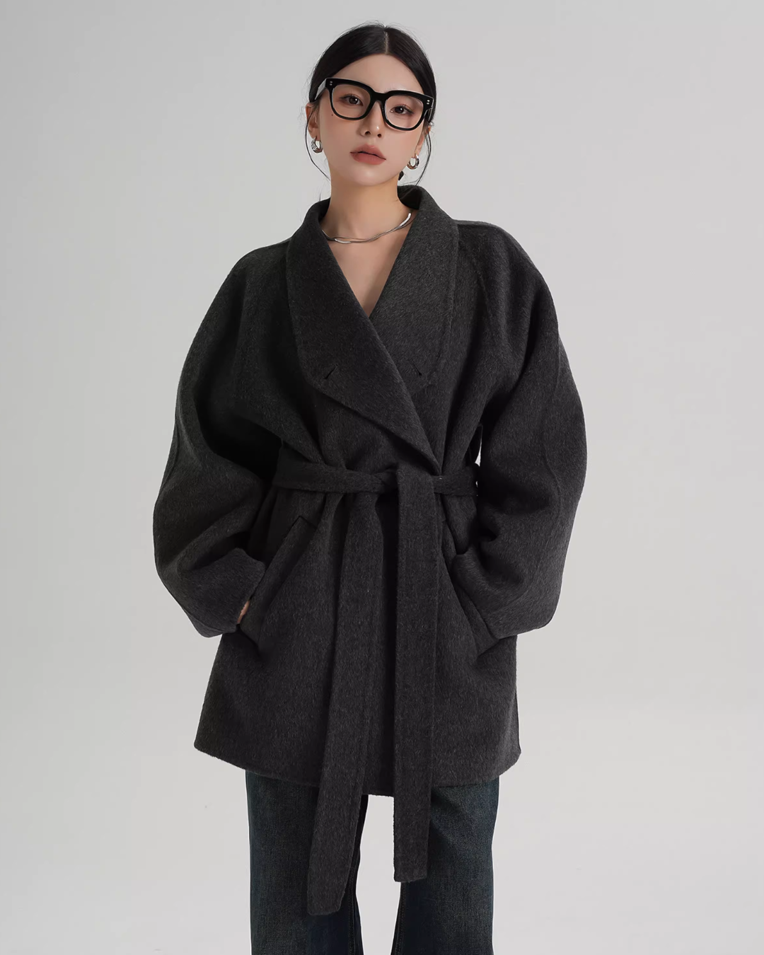 Stand Collar Mid-Length Coat SRS0355