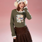 Bear Print Round Neck T-Shirt IMO0113