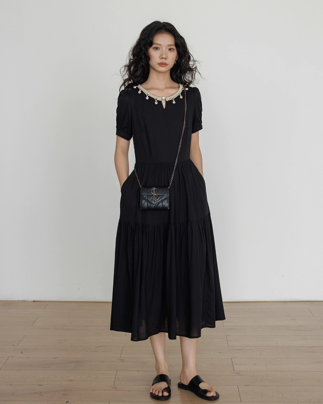 Round Neck Linen Long Dress VAS0132