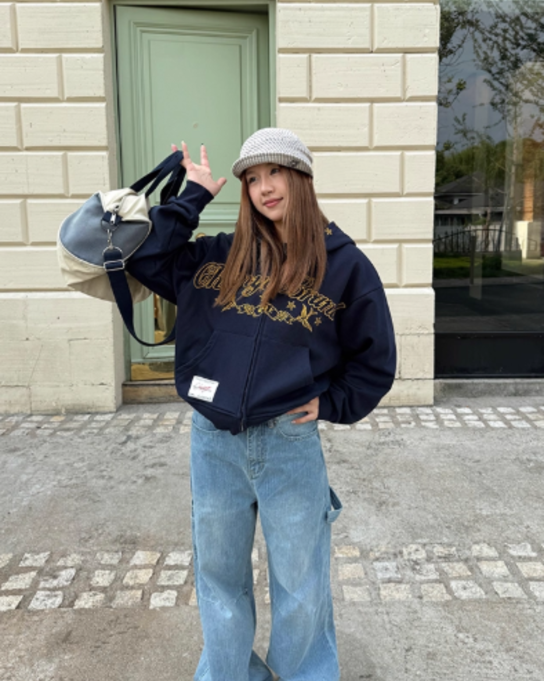 Logo Embroidered Zip-Up Hoodie CYE0057