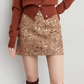 Champagne Tweed Mini Skirt DPY0077
