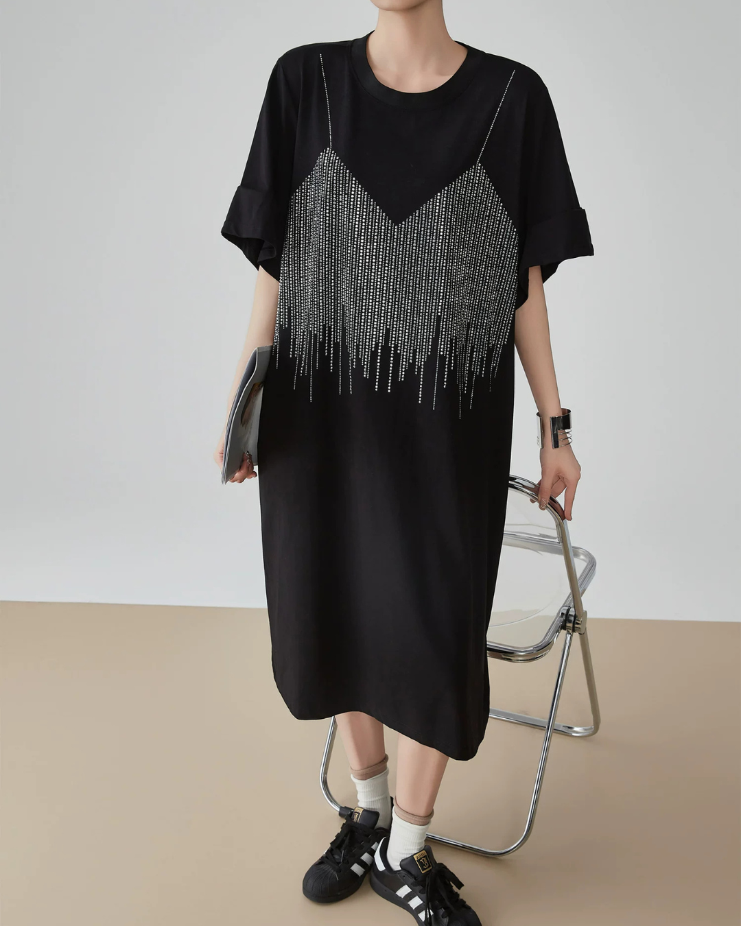 Layered-Style T-Shirt Dress FER0195