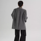 Collarless Wool Coat with Choker SRS0393
