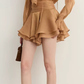 Ruffled Long-sleeve Top / Flared Mini Skirt DPY0076