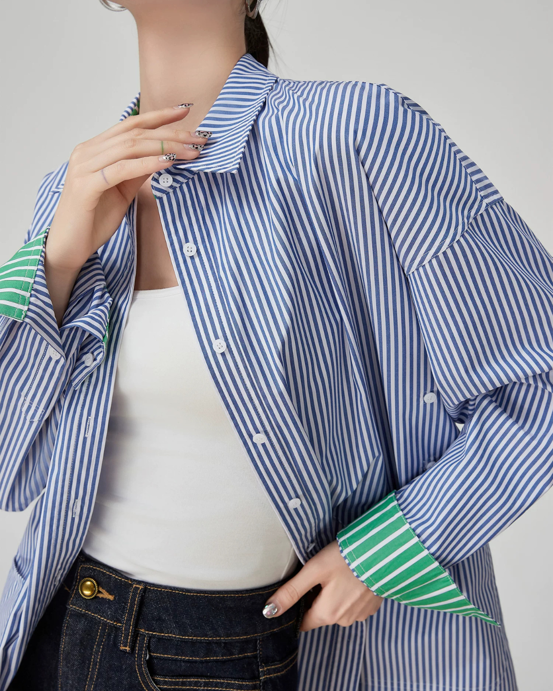 Blue Striped Long-Sleeve Shirt FER0182