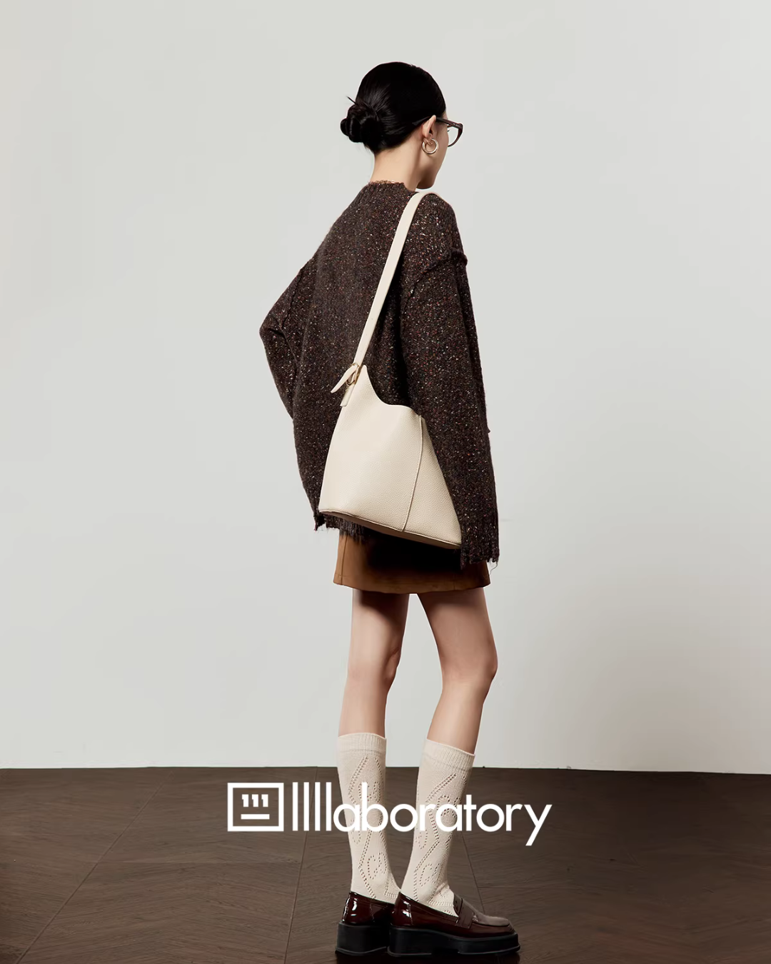 Strawberry Round Neck Knit Top / Brown Mini Skirt LLA0618