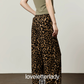 Leopard Graphic Short-Sleeve Cropped T-Shirt / Leopard Long Pants LLA0659