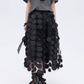 Patch Embroidered Flared Mesh Skirt SHN0003