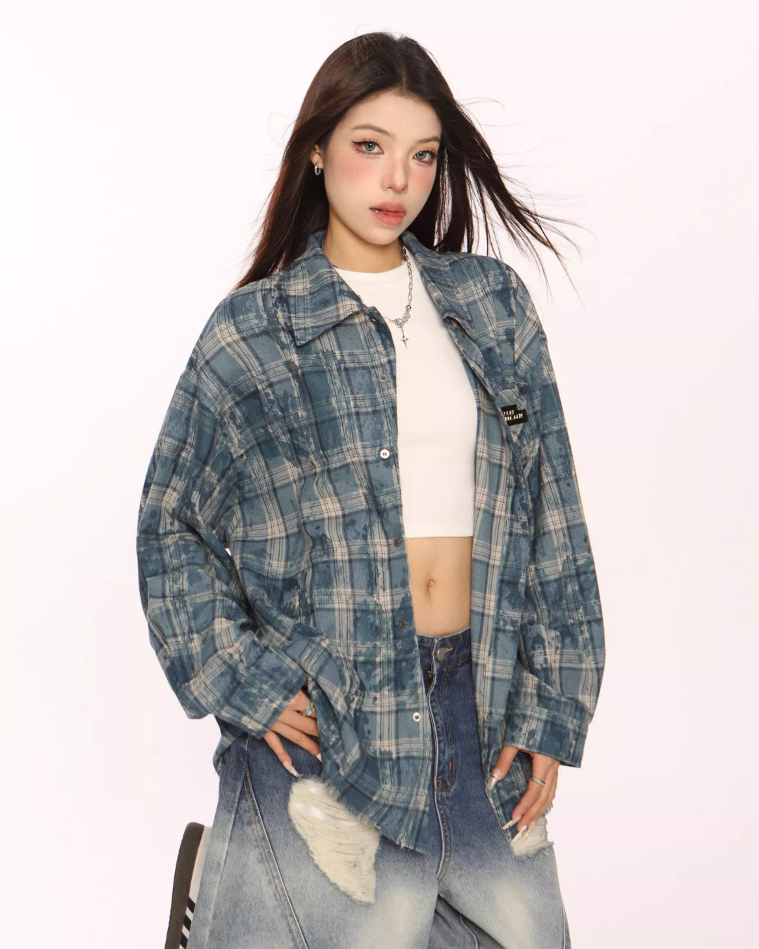 Retro Plaid Distressed Shirt BGS0044
