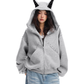 Ear Design Studded Hoodie BGS0022