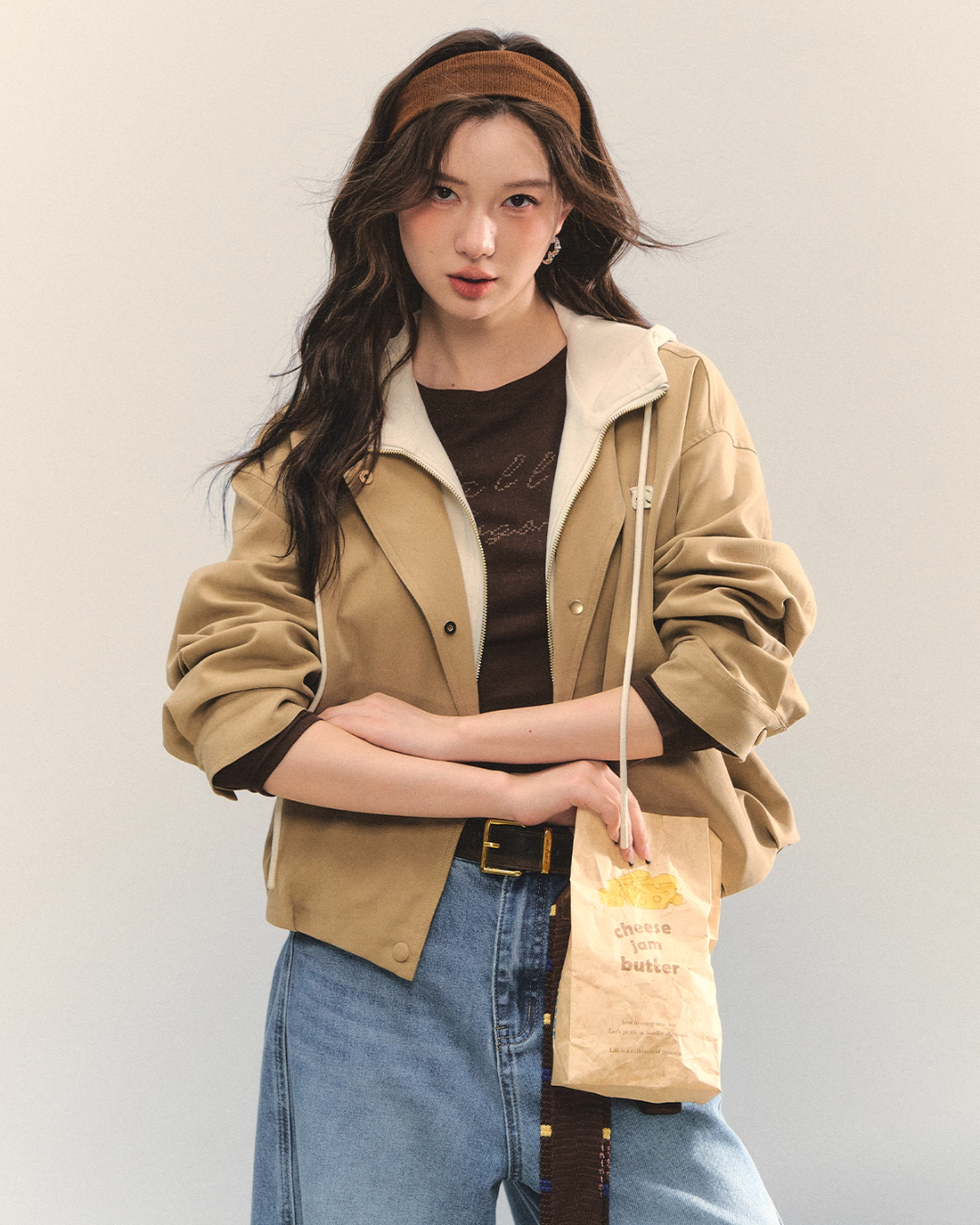 Retro Casual Khaki Jacket / Long-Sleeve Top ASG0052