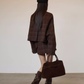 Retro Plaid Collarless Jacket / Mini Skirt SUY0019