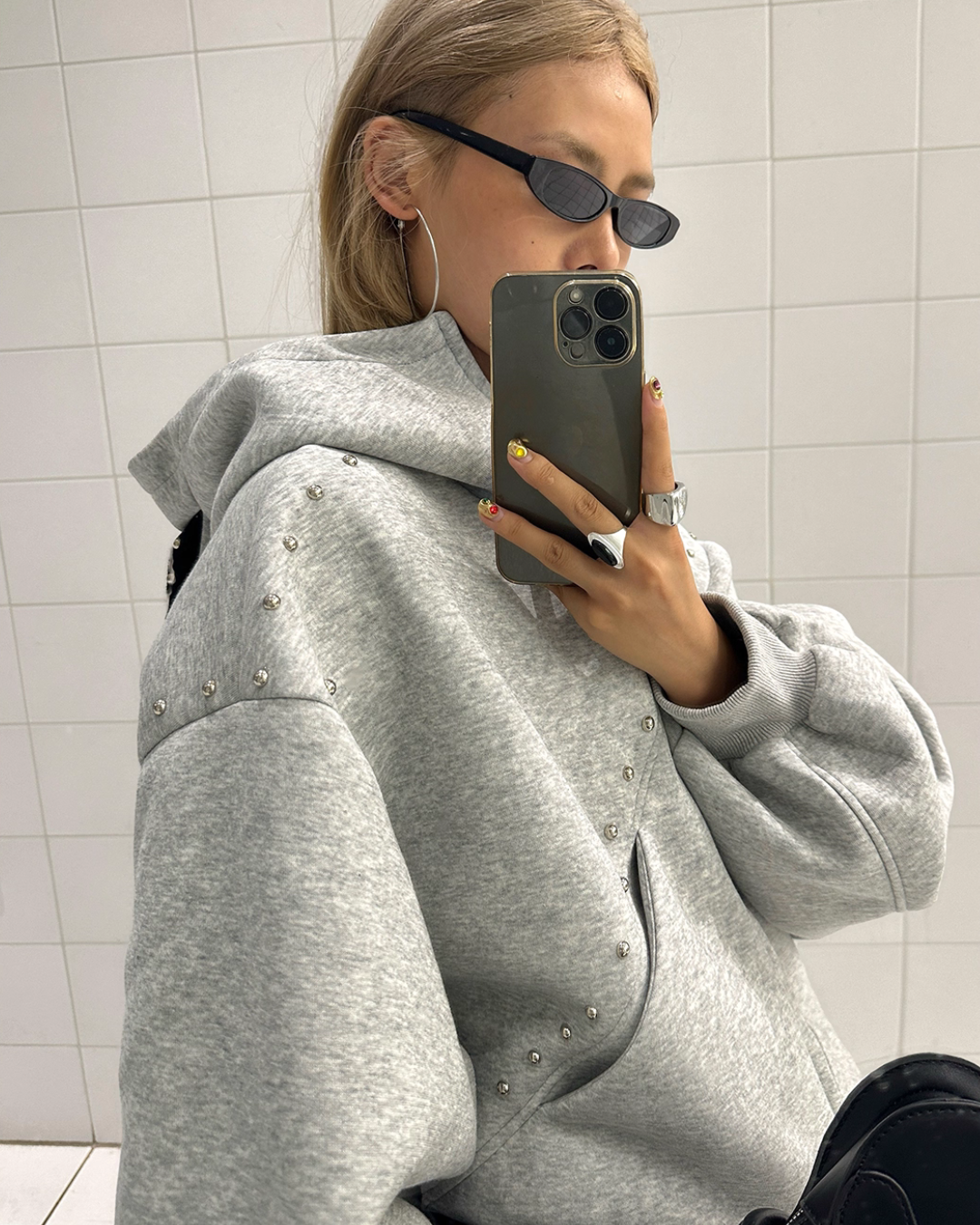 Ear Hood Long Sleeve Zip Hoodie BLB0031