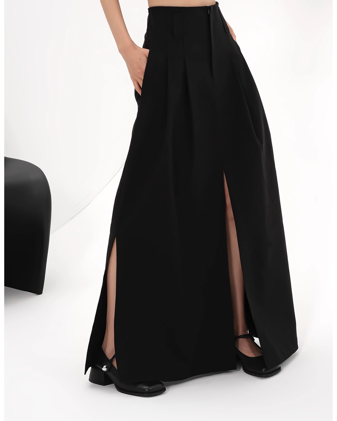 High Waist Slit Long Skirt SRS0278