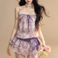 French Purple Frill Dress LAS0021