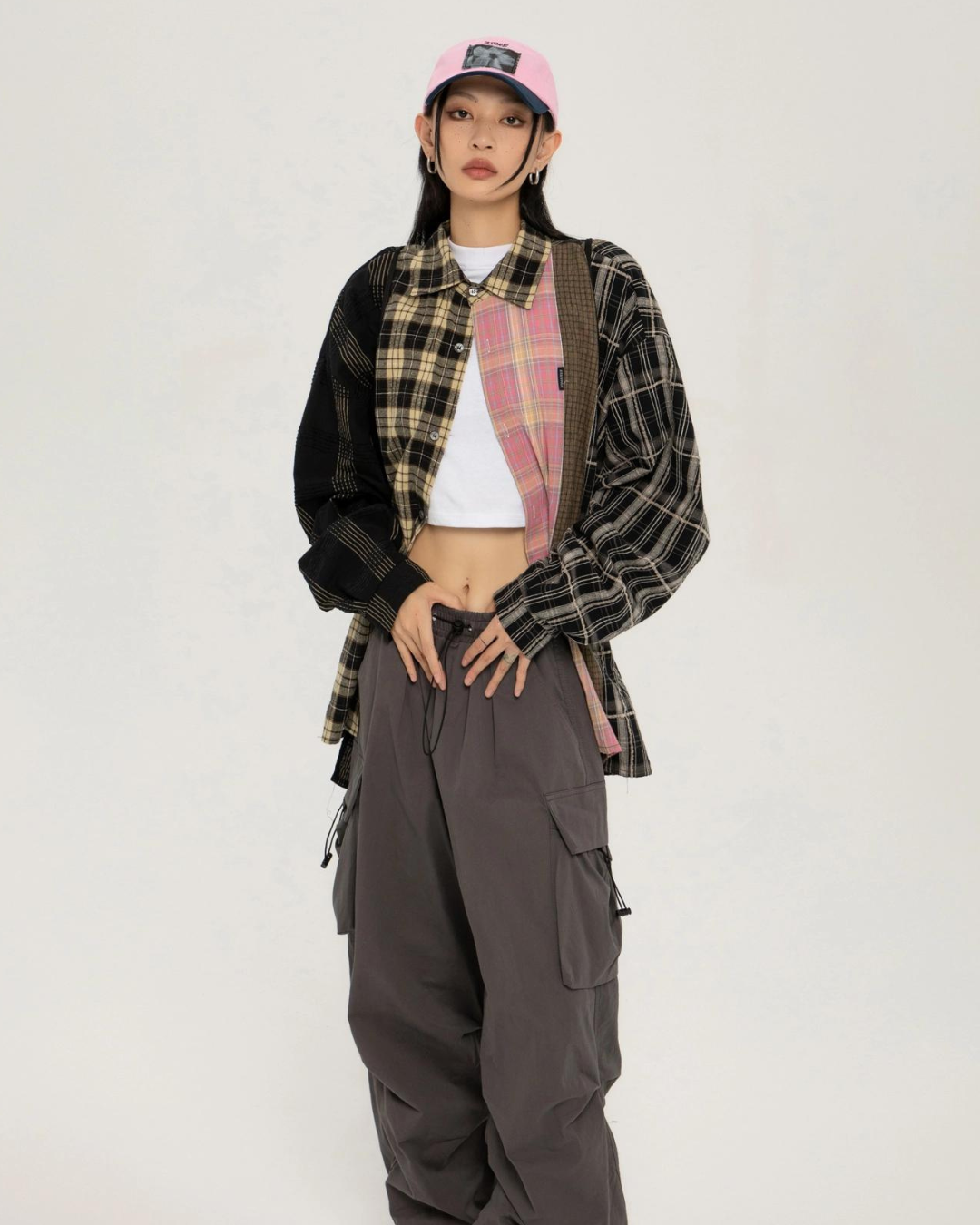 Vintage Plaid Big Shirt EZK0018