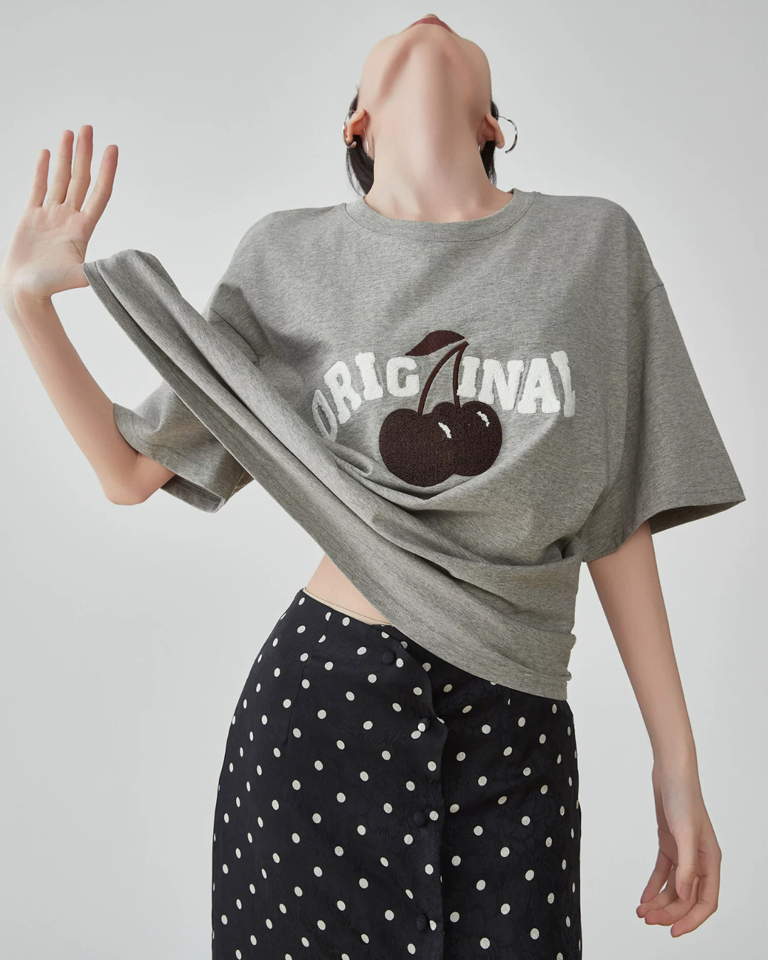 Cherry Print Short-Sleeve T-Shirt  FER0265