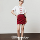 Ribbon Print T-Shirt / A-Line Mini Skirt LLA0486