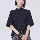Sequin Mock Neck Short-Sleeve T-Shirt SHN0042