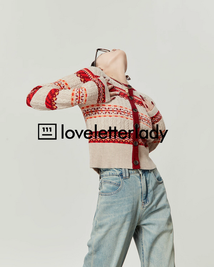 Round Neck Long Sleeve Striped Cardigan LLA0400