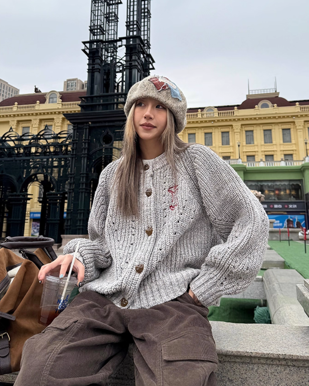 Round Neck Knit Cardigan CYE0031