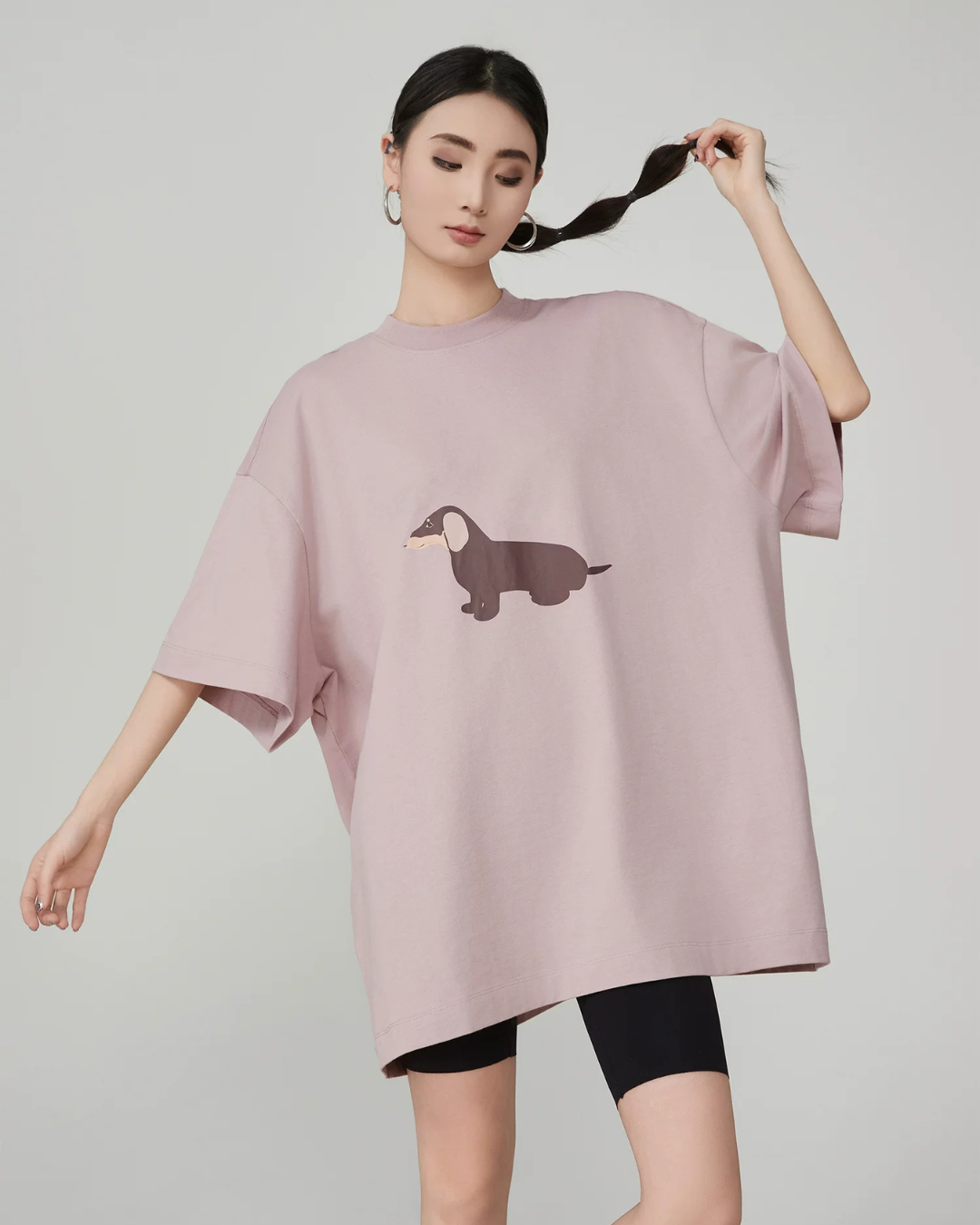 Dog Print Oversized T-Shirt FER0219