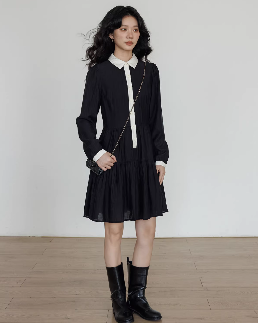 Color-Block Shirt Dress VAS0182