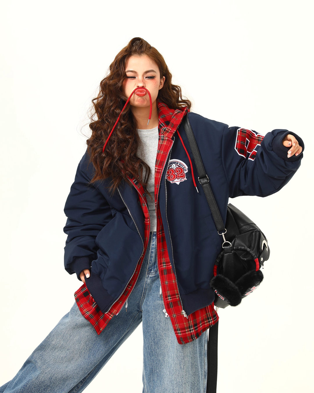 Layered Style Zip Up Hoodie WDZ0036