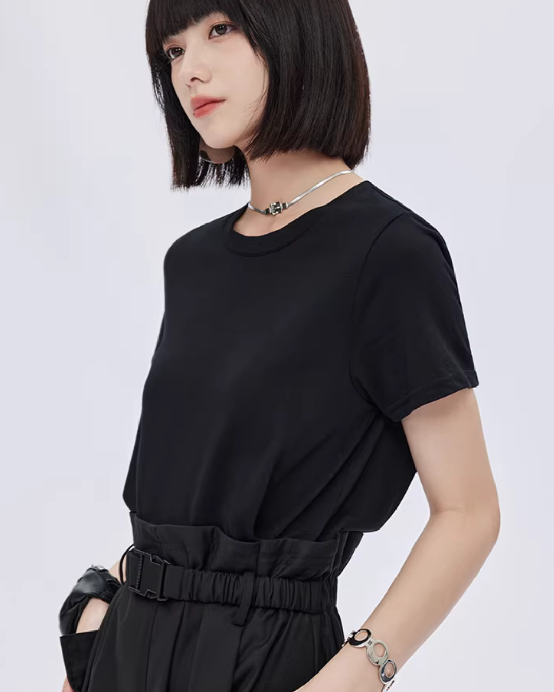 Patch Pocket Waist T-Shirt Dress SHN0013