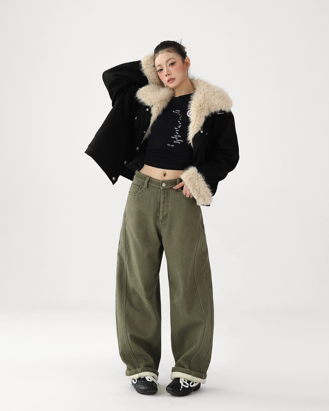 Curved Loose Wide Pants ACS0323