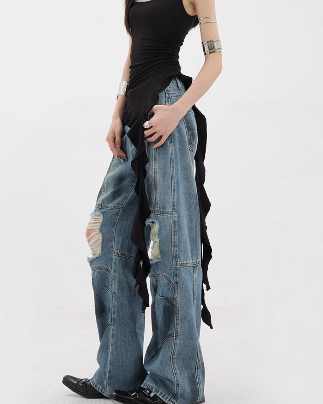 American Vintage Dirty Drape Denim Pants KNH0001